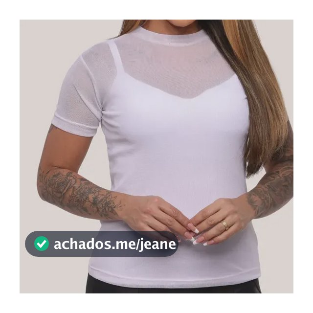 Blusa De Tule Feminina Manga Curta Transparente Inverno