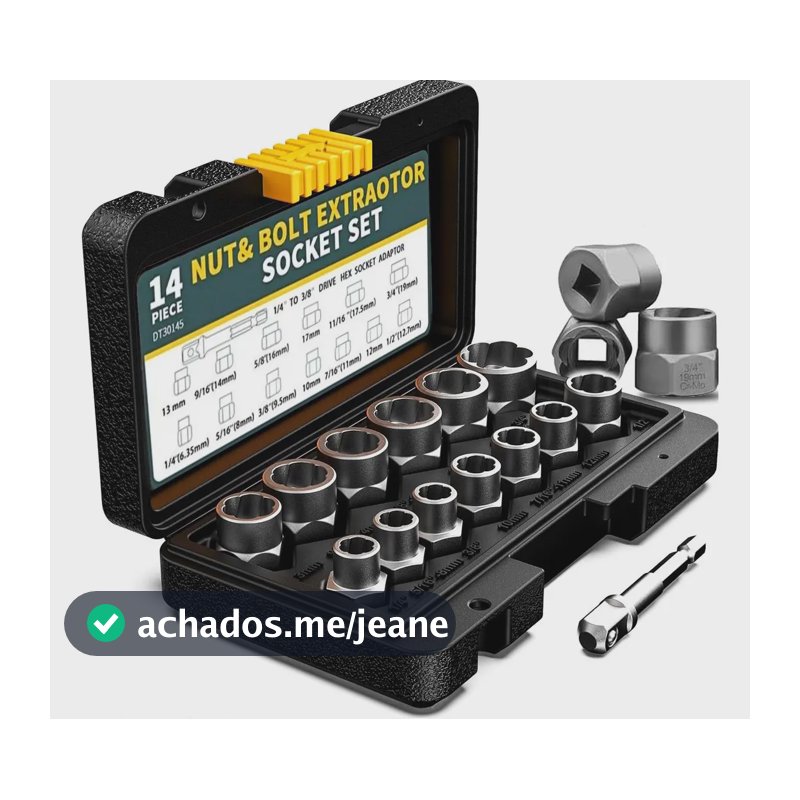 Kit 14 Extrator Quebrada Porca Espanada Ferramentas Parafuso Jogo