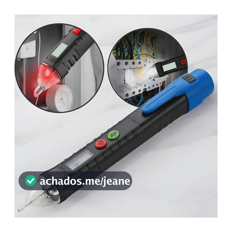 Caneta Detectora Energia Teste Tensão Display Com Lanterna