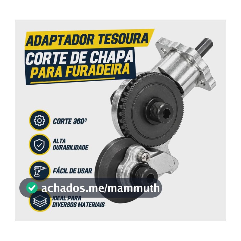 Adaptador de Corte para Furadeira e Parafusadeira KARAMELIZZI, Tesoura para Chapas de Metal, PVC e Alumínio
