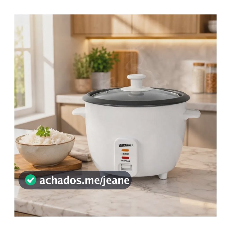Panela De Arroz Elétrica 1,3l Antiaderente Com Vapor 400w Branco 127v 60hz