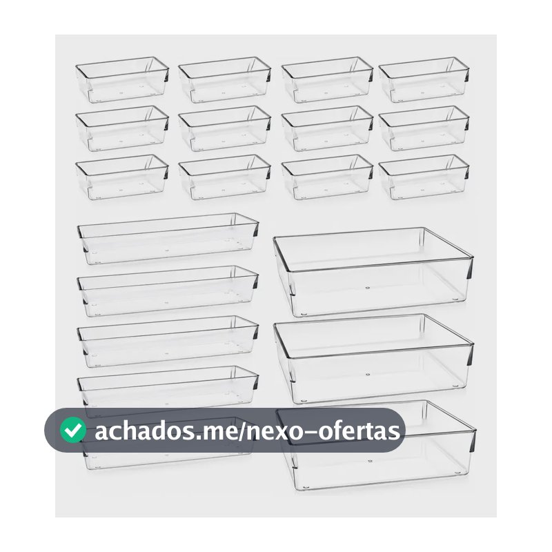 Kit Organizador de Acrílico para Maquiagem e Gavetas com 21 Peças