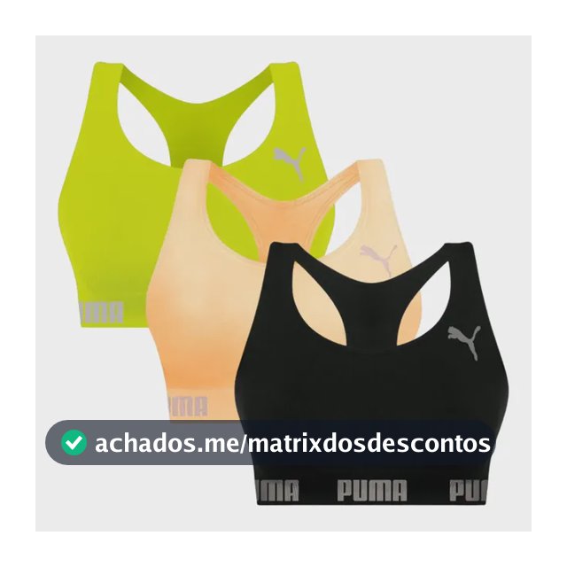 Kit 3 Top Puma Academia Fitness Original Nadador Sustentação