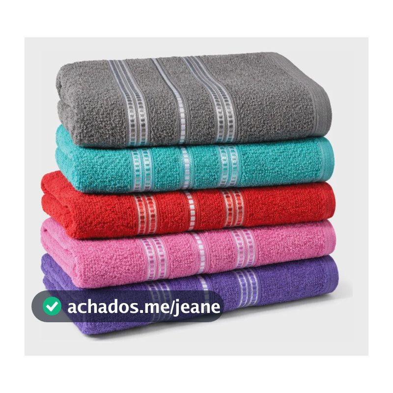 Kit 5 Toalhas Banho 70x125 Cm Escala Tek 260g Laune Haus Sortidas Liso
