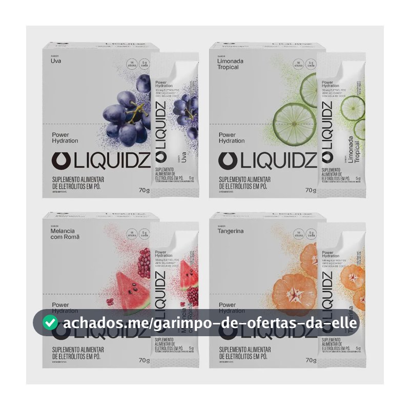 Liquidz® Eletrólitos Zero Açúcar 4 Sabores - 4cx C/14 Sachês