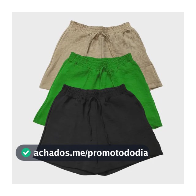 Kit 3 Shorts Feminino Basico Cintura Alta Confortável