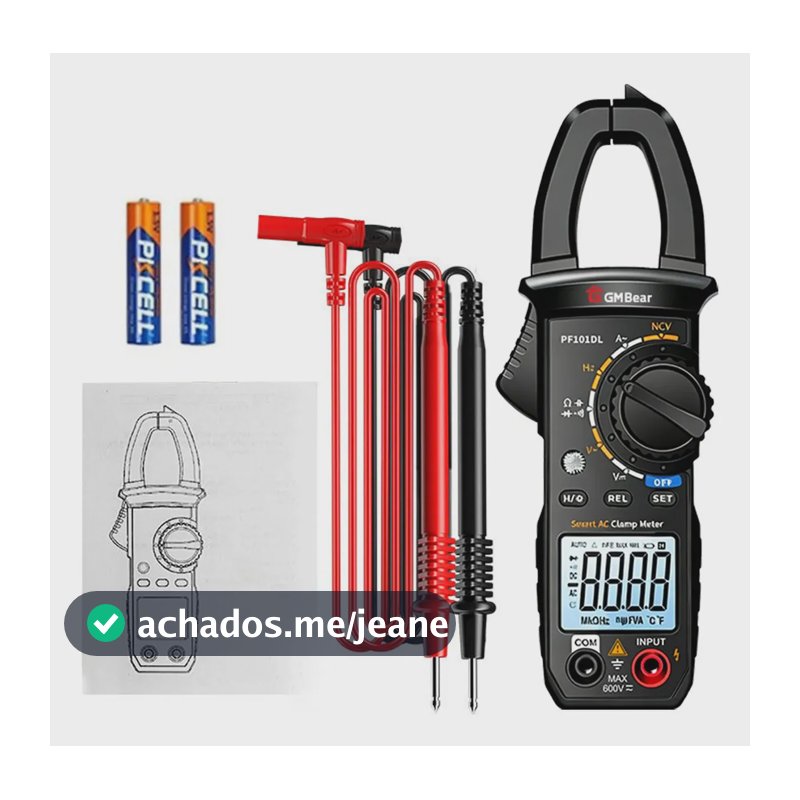 Alicate Amperímetro Digital,Amperímetro Alicate 600V,Alicate Amperímetro Medidor Profissional Portátil de Corrente AC/DC, Tensão, Resistência e Continuidade