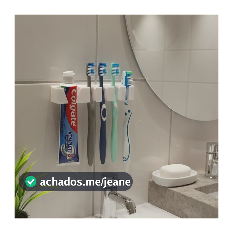 Suporte Escova E Pasta De Dente Parede Higienico Porta Branco
