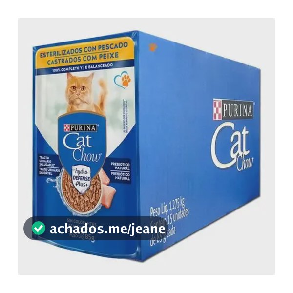 Sache Cat Chow Gatos Castrados Peixe Ao Molho 85g Com 15un