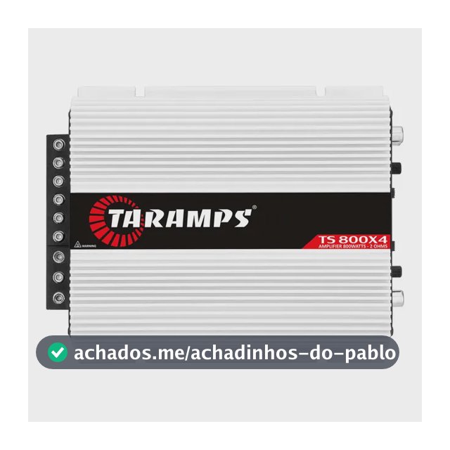 Modulo Taramps Ts 800 Rms TS800X4 2 Ohms Amplificador 800w Entrada Rca e Fio 4 Canais Som Automotivo
