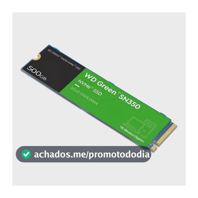 Ssd M.2 500gb Wd Green Sn350 2280 Nvme Pcie Gen 3.0 Wds500g2g0c Velocidade De Leitura 2400mb/s Para Pc E Notebook Cor Verde