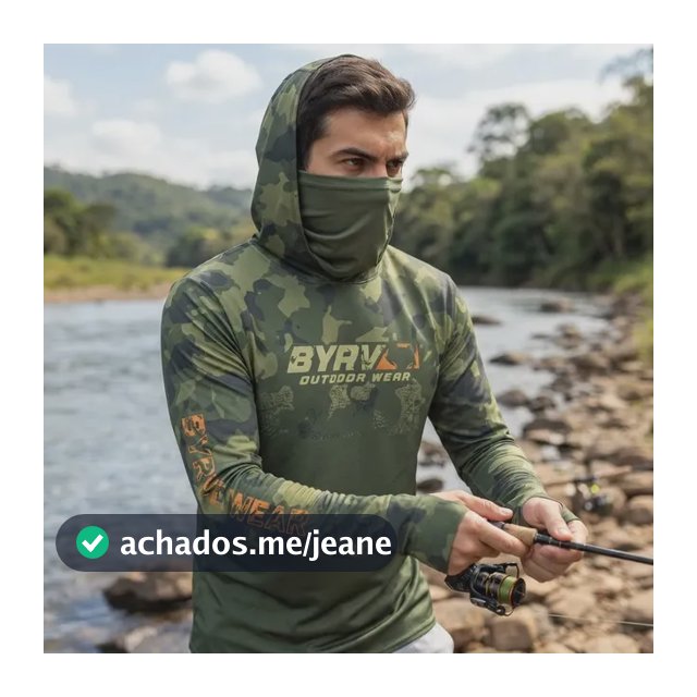 Camisa De Pesca Com Touca E Tube -  Uv50 | Secagem Rápida