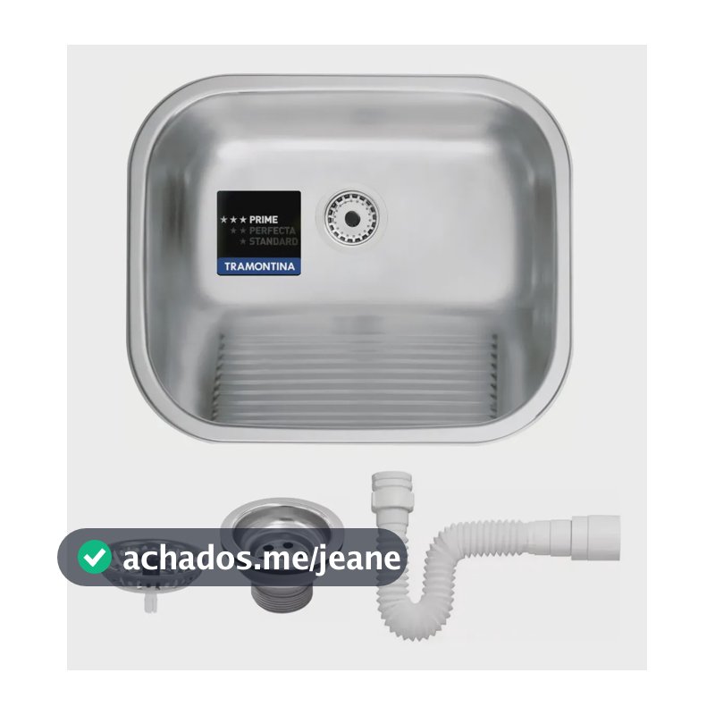 Tanque Tramontina Hera 34l 50x40 Grande Prime Inox Acetinado