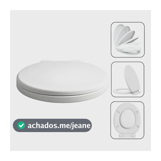 Assento Sanitario Tampa De Privada Oval Universal Soft Close Branco
