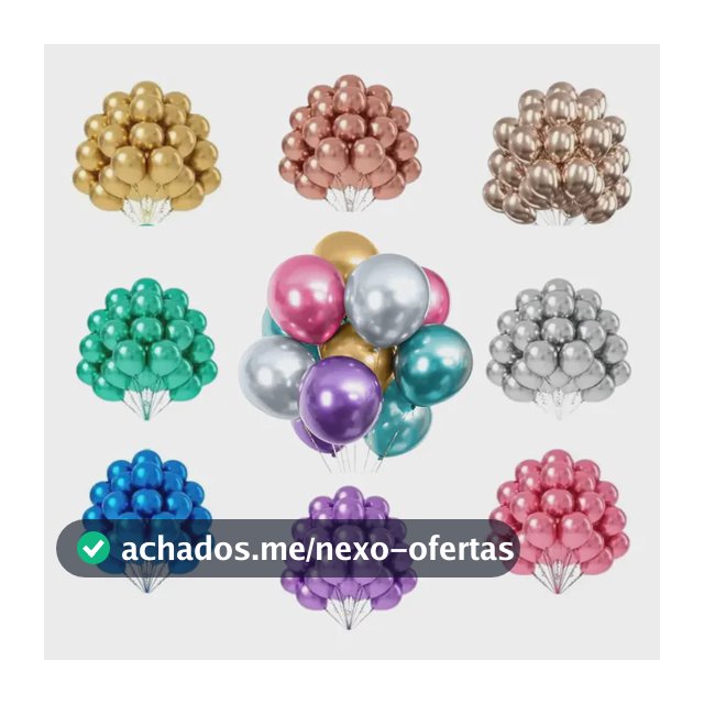 Kit 100 Balão Metalizado Bexiga N10 Festa Aniversário Evento