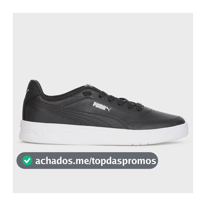 Tênis Puma Court Classic Clean Bdp Macio Confortável Preto 39 Br
