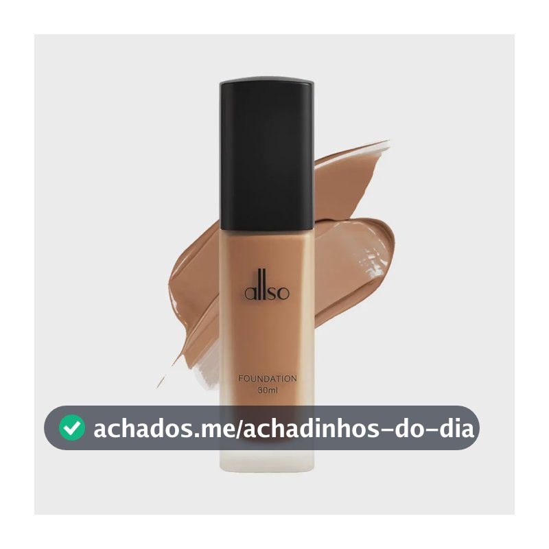 Base Líquida Matte Facial Allso Shea Infusion Alta Cobertura Longa Duração Sem Cravar Sem Oleosidade Toque Aveludado Acabamento Natural Sem Poros Pele Macia Respira Long Lasting High Coverage 30ml