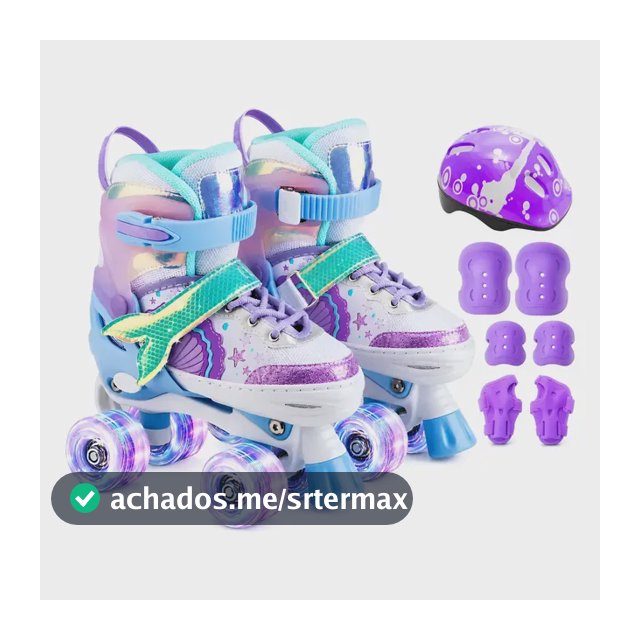 Patins Infantil Ajustável 4 Rodas Led Com Proteção Menina