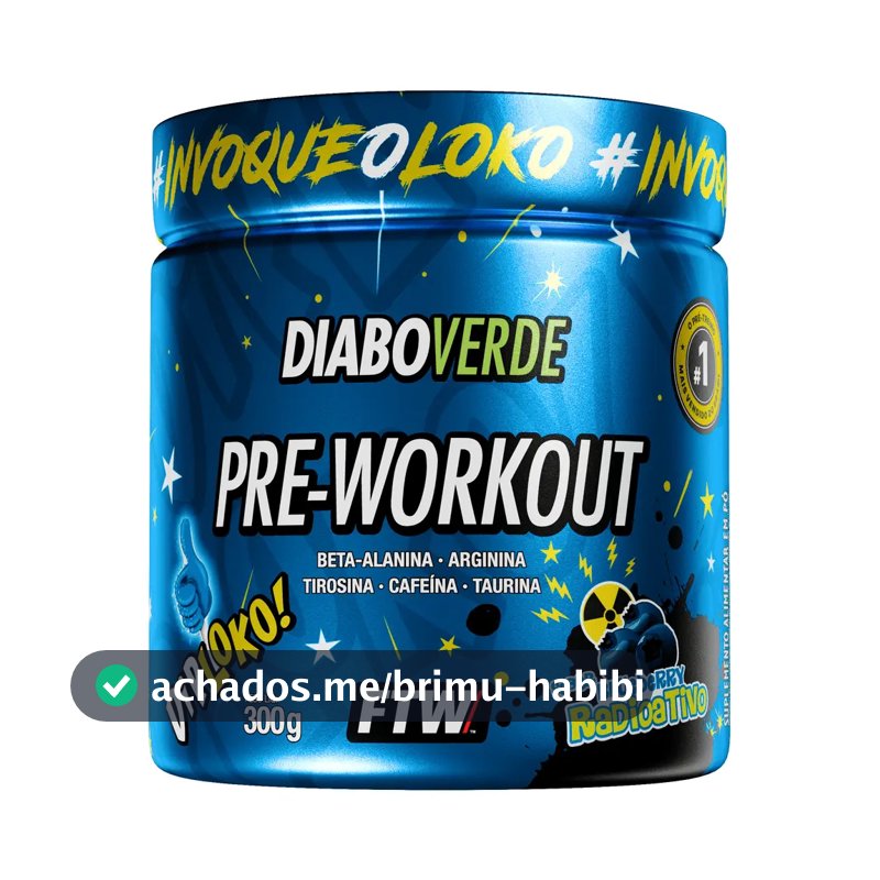 Suplemento Em Pó Pre Treino Dip Loko! Ftw - Diabo Verde Blueberry Radioativo