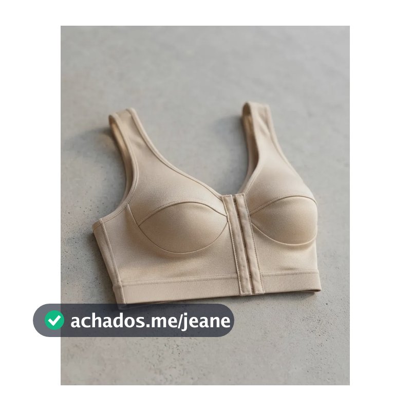 Sutia Regata  Modelador Fecho Frontal Bege Bege Liso P,m,g