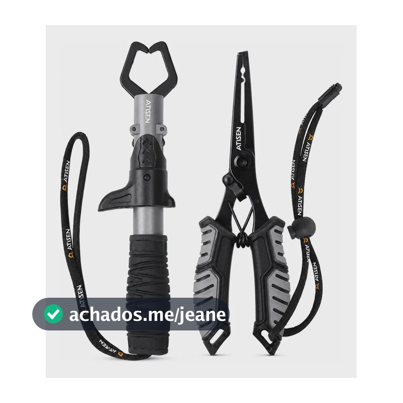 Alicate Pega Peixe Contenção Garra + Alicate Multifuncional Preto/cinza