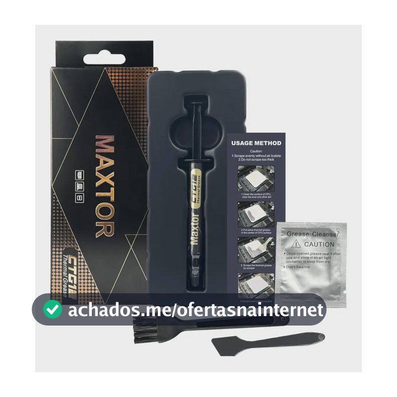 Pasta Térmica Maxtor Ctg12 - 18 W/mk Cpu Gpu Ps4 Xbox Laptop Cinza-escuro