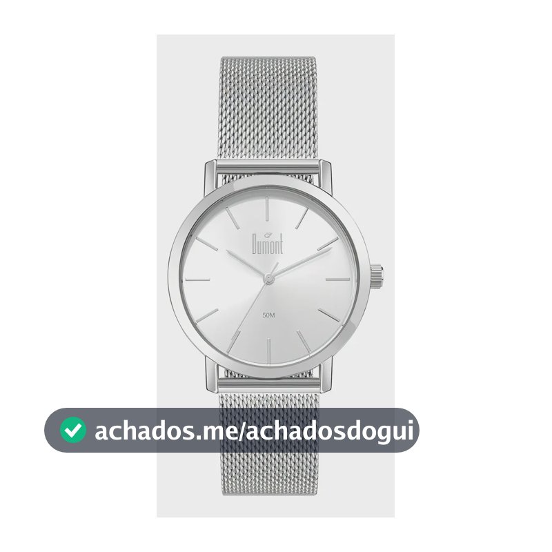 Relógio Dumont Traveller Masculino de Aço Prata Analógico