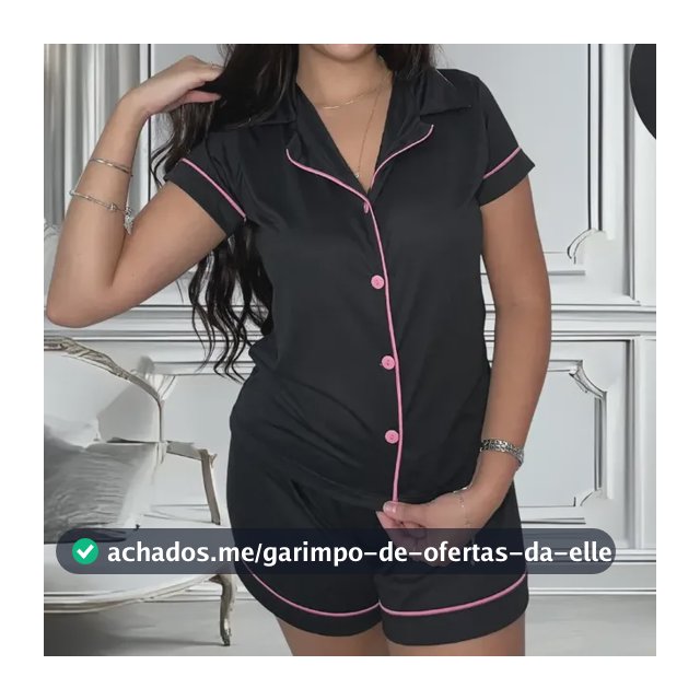 Pijama Feminino Gola Americano Botões Amamentação Blogueira