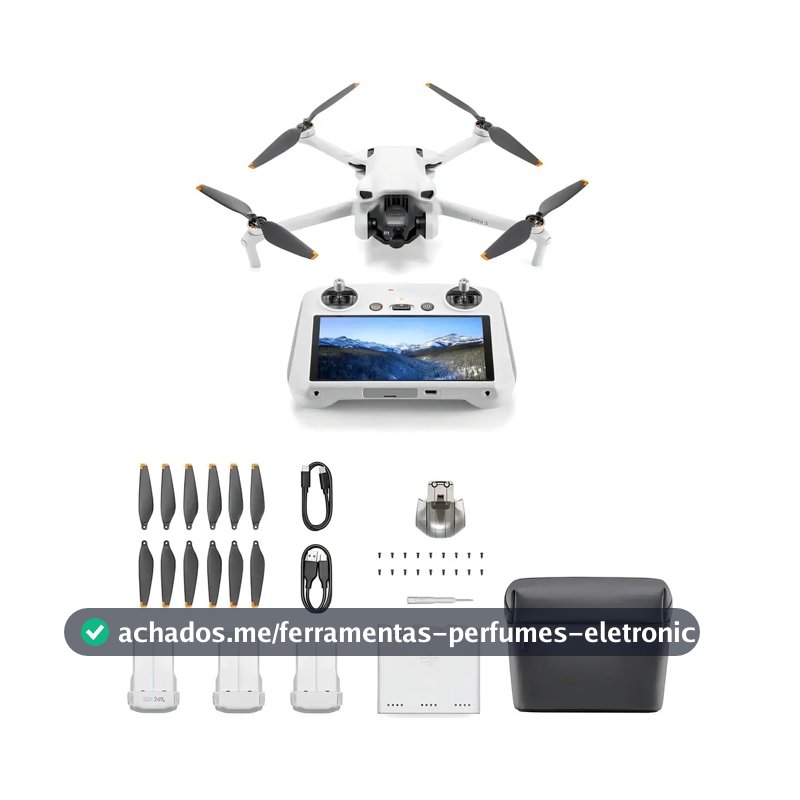 Drone Dji Mini 3 Combo Fly More Rc, 3 Baterias 4k Gl Cor Cinza