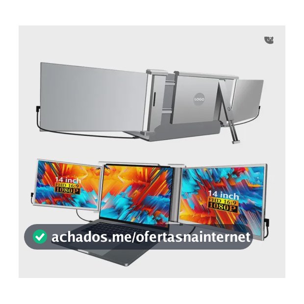 Monitor Portátil de 14" Full HD IPS com Duas Telas para Notebooks e Mac
