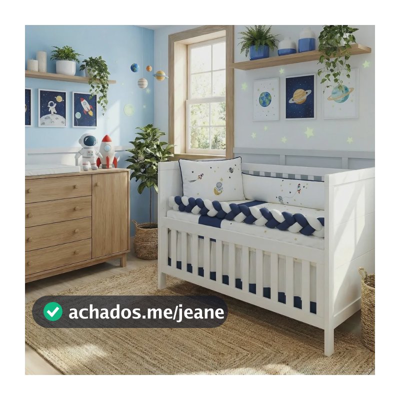 Kit Berço Americano Enxoval Algodão Linho Menino