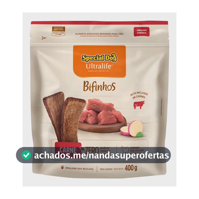 Snack Bifinho Special Dog Sabor Carne 400g