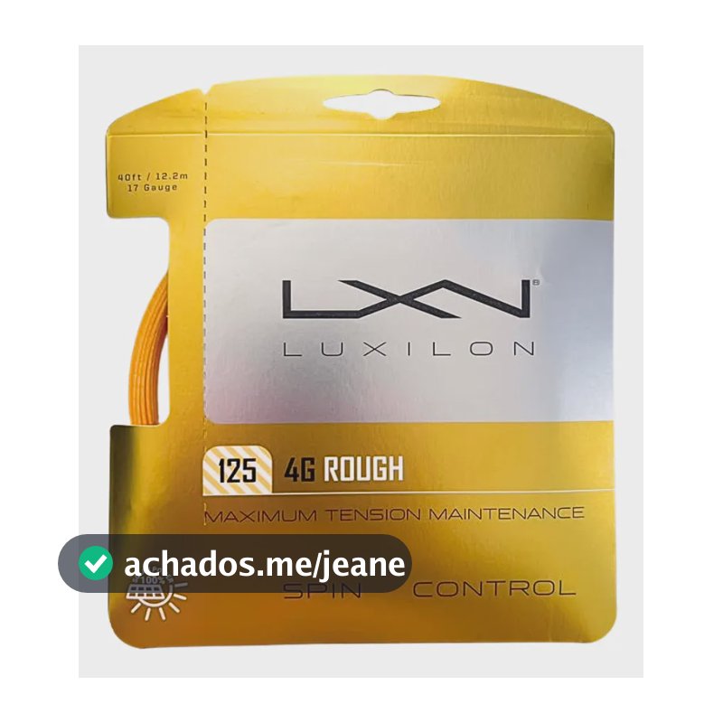 Set Corda Luxilon 4g 125 Rough P/raquete Tênis Monofilamento 1.25 Mm Amarelo Ocre