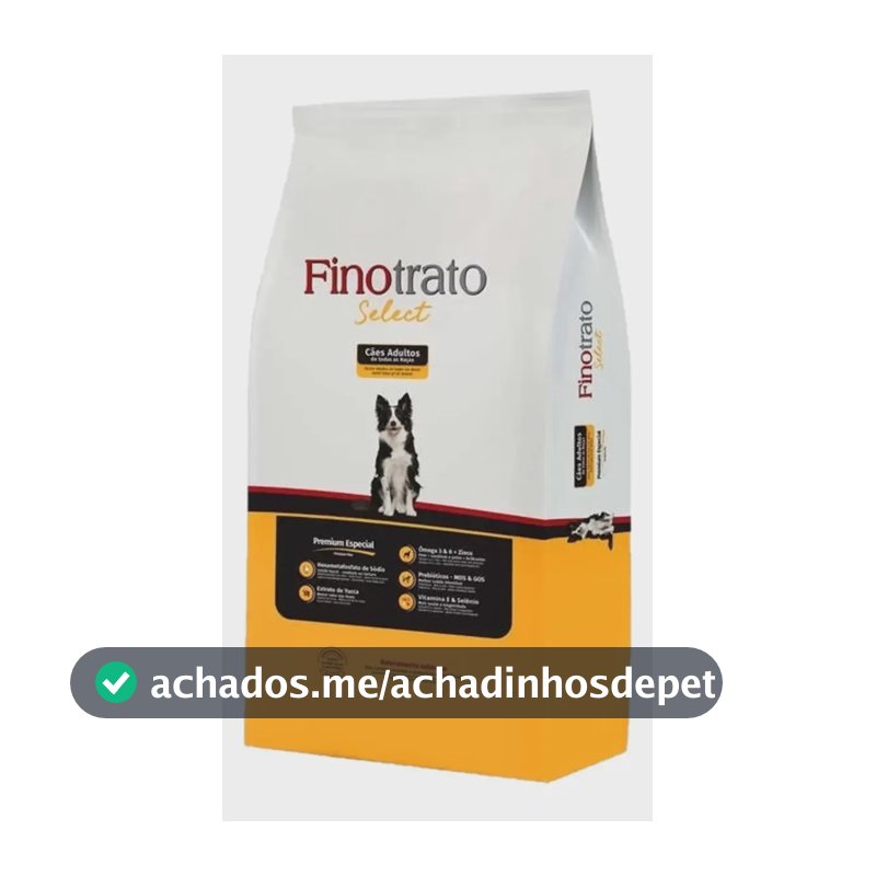 Ração Seca Finotrato Cães Adultos Select Completo 15kg Saúde Bucal