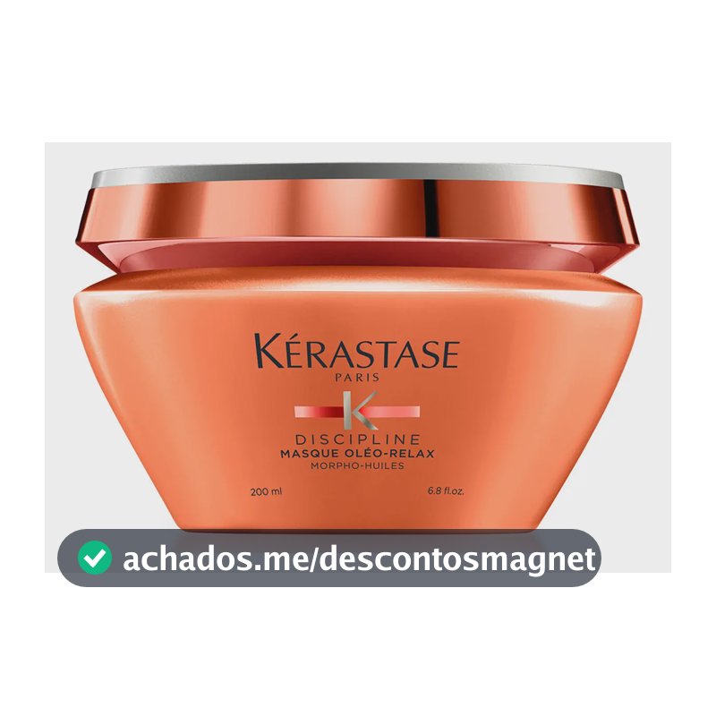 Máscara Capilar de Hidratação Intensa Anti-Frizz com Proteção Térmica até 230ºC para Cabelos Secos e Indisciplinados, Discipline Oléo-Relax, Kérastase 200ml