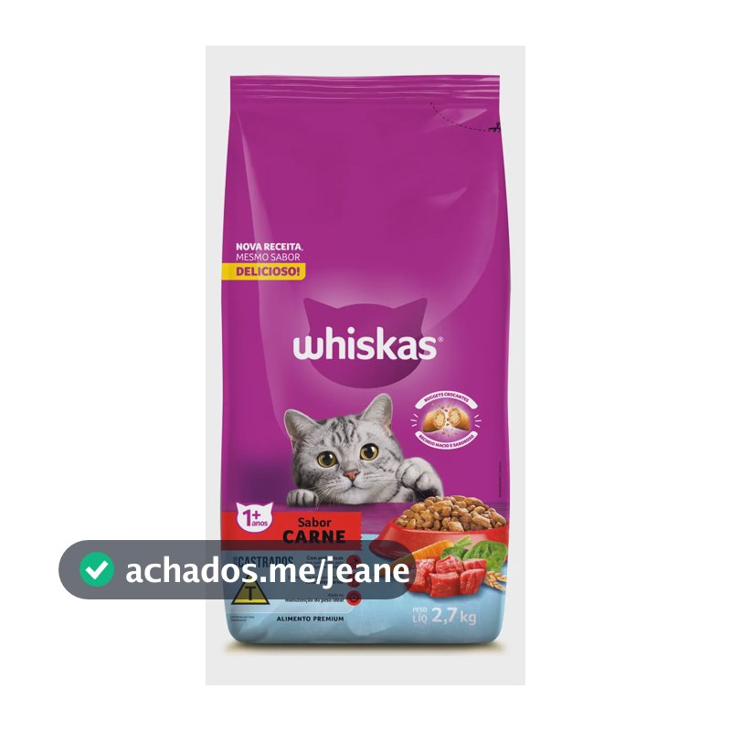 Whiskas Seca Gato Adulto Castrado Carne Premium 2.7kg