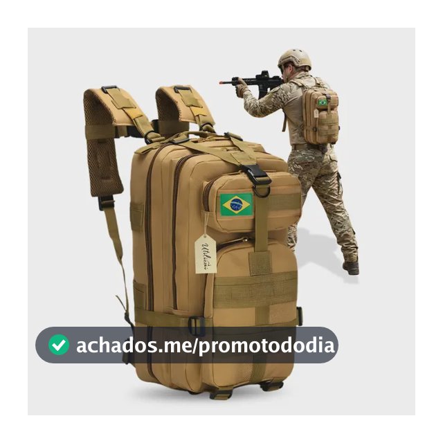Mochila Tática Bolsa Militar Resistente 30 Litros Impermeável Super Reforçada Bandeira Brasil Brinde Utilizzei