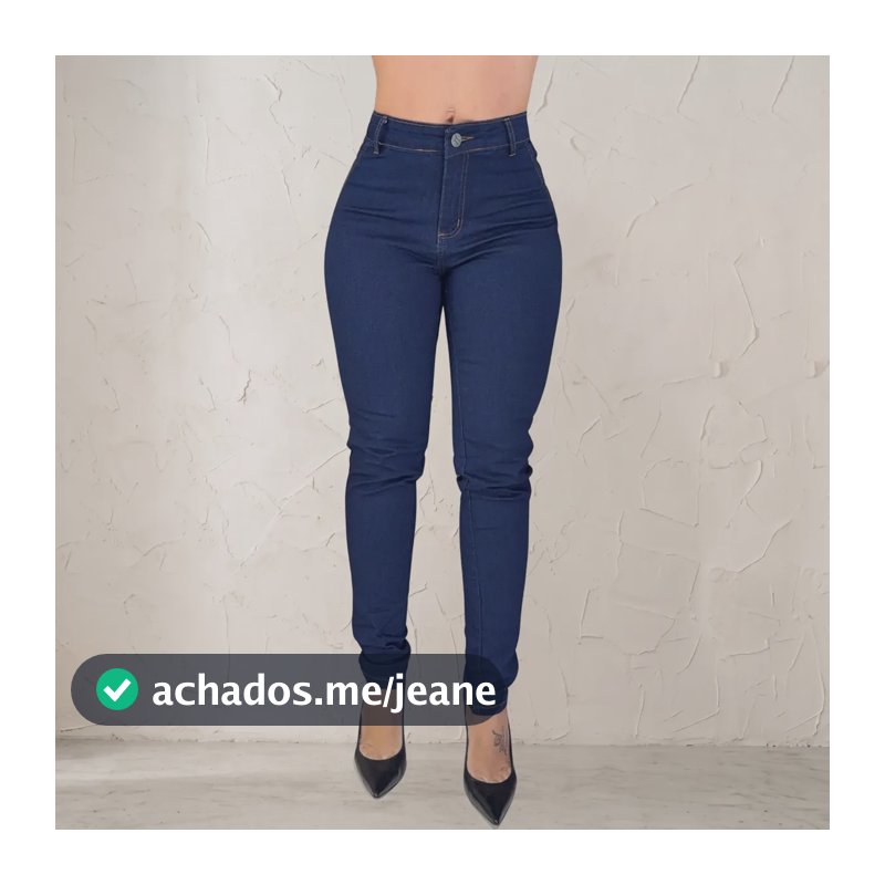 Calça Skinny Empina Bumbum Feminina Jeans Lisa Marmorizada Azul.escuro 40
