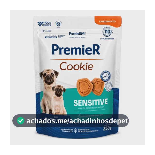 Petisco Premier Cookie Sensitive Para Cães 250g
