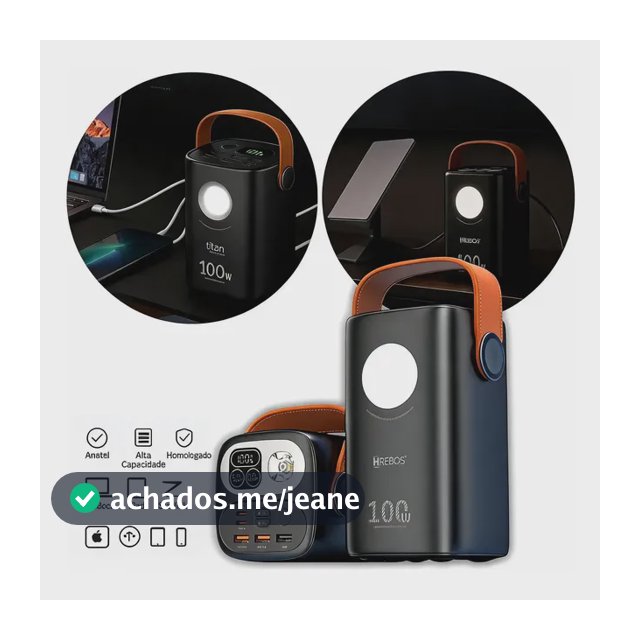Power Bank Usb-c Pd P/starlink 60000mah 100w Notebook iPhone Preto