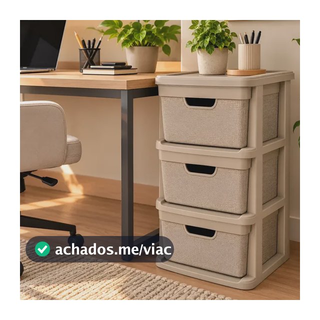 Organizador Gaveteiro Jaguar - Chão 3 Gavetas 15litros Cores