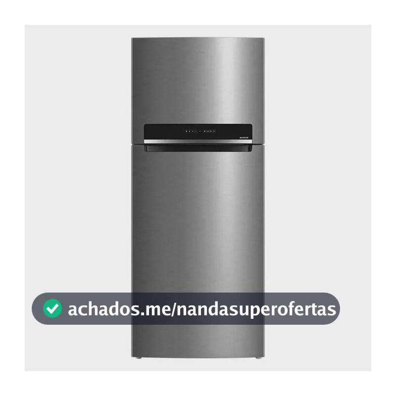 Geladeira Frost Free Midea 473 Litros MDRT611EVA461 Duplex Inverter Turbo freezer Inox