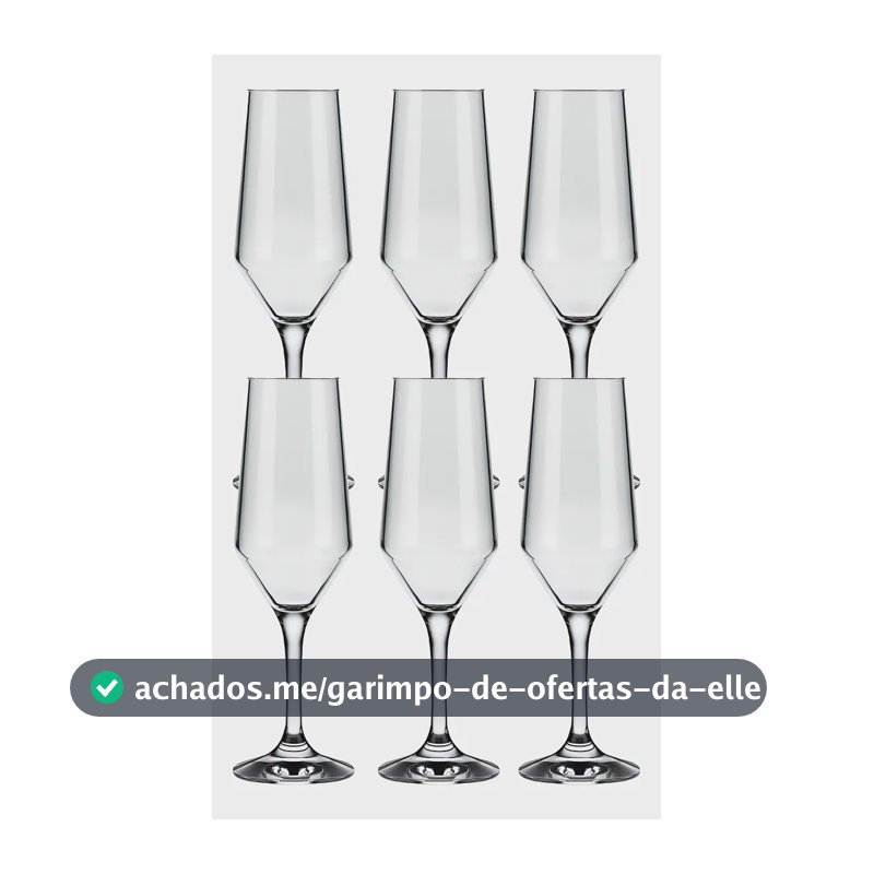 Jogo Taça Champanhe Espumante 186ml Vidro Liso 6 Peças Nadir Cor Transparente