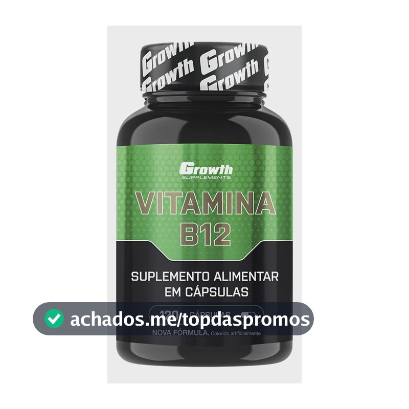 Vitamina B12 Growth Supplements Vitaminas Vit. B12 em cápsula Sem sabor x 100g de 120 un