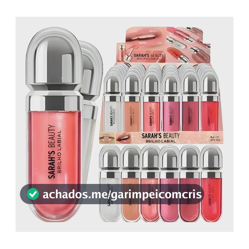 Kit 6 Gloss Labial Sara Sarah's Beauty Brilho Intenso O Best Kit C/6