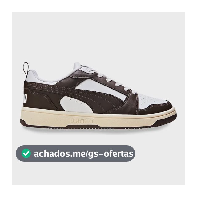 Tênis Casual Masculino Rebound V6 Low Puma Puma White-chocolate-alpine Snow Geométrico 41 Br