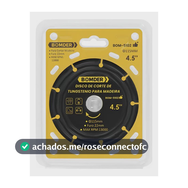 Disco De Corte Tungstenio Para Madeira Bomder Furo 22mm Cor Preto