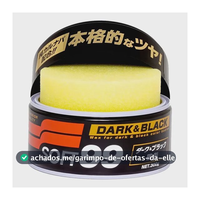 Cera Soft99 Dark & Black 300g Carnaúba Carros Escuros