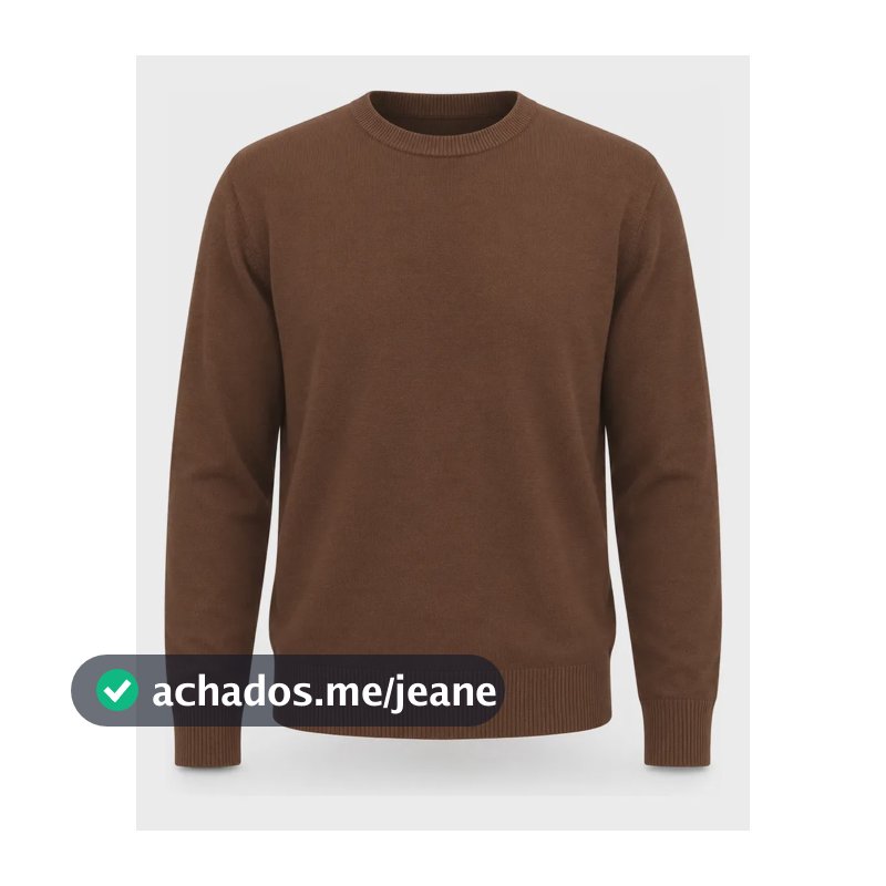 Sueter Polo De Inverno 100% Algodão Premium Masculino Marrom Marrom Texturizado P