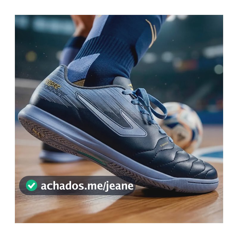 Chuteira Futsal Topper Flame Indoor Adulto Preto/cinza 40 Br